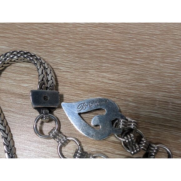Brighton Silver Tone Chain Link Belt 38” Adjustable Western Scroll Design NWT